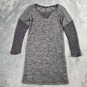 See by Chloe Sweater Dress Womens 4 Gray Wool Blend Stretch Cozy Neutral